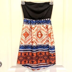 3/$30 Y2K 00s Roxy S Aztec Print Sleeveless Mini Dress
